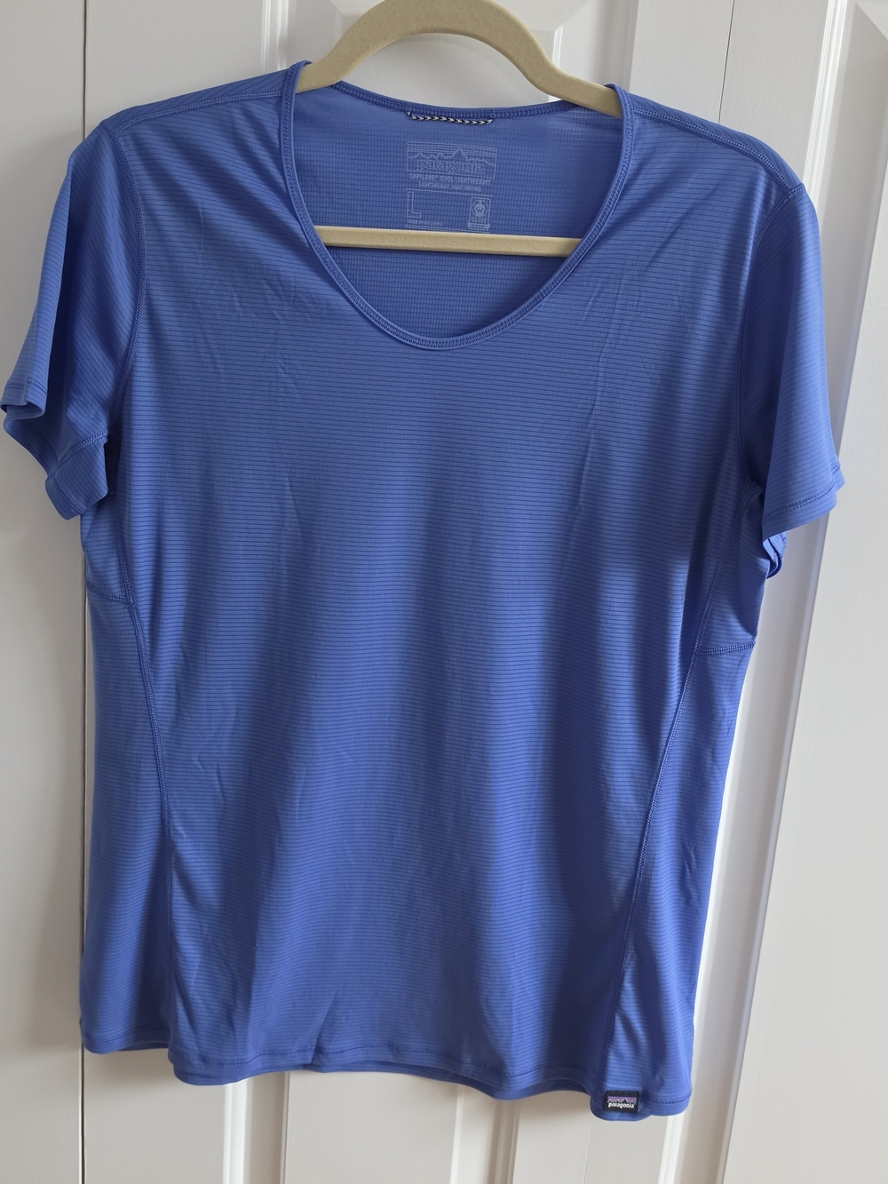 Patagonia Capilene Cool Lightweight Shirt Athletic Tee Blue Large